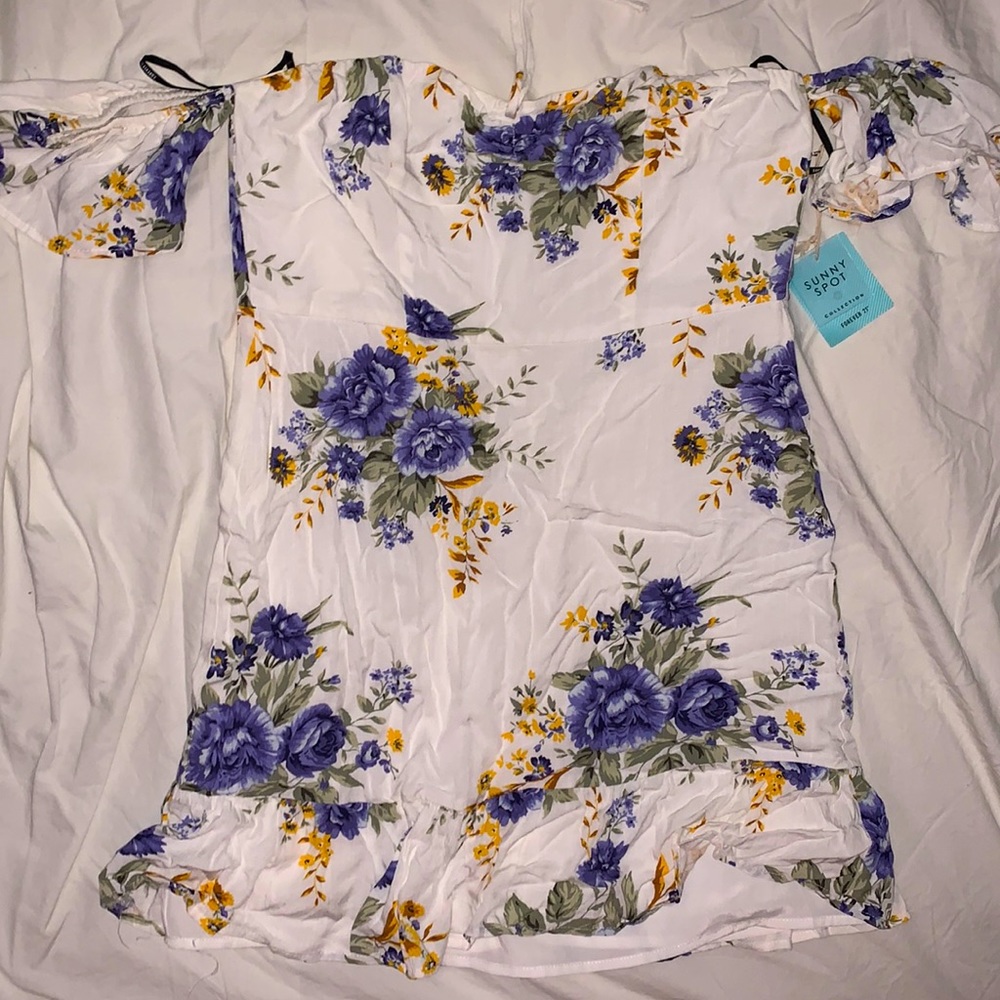white floral picnic dress